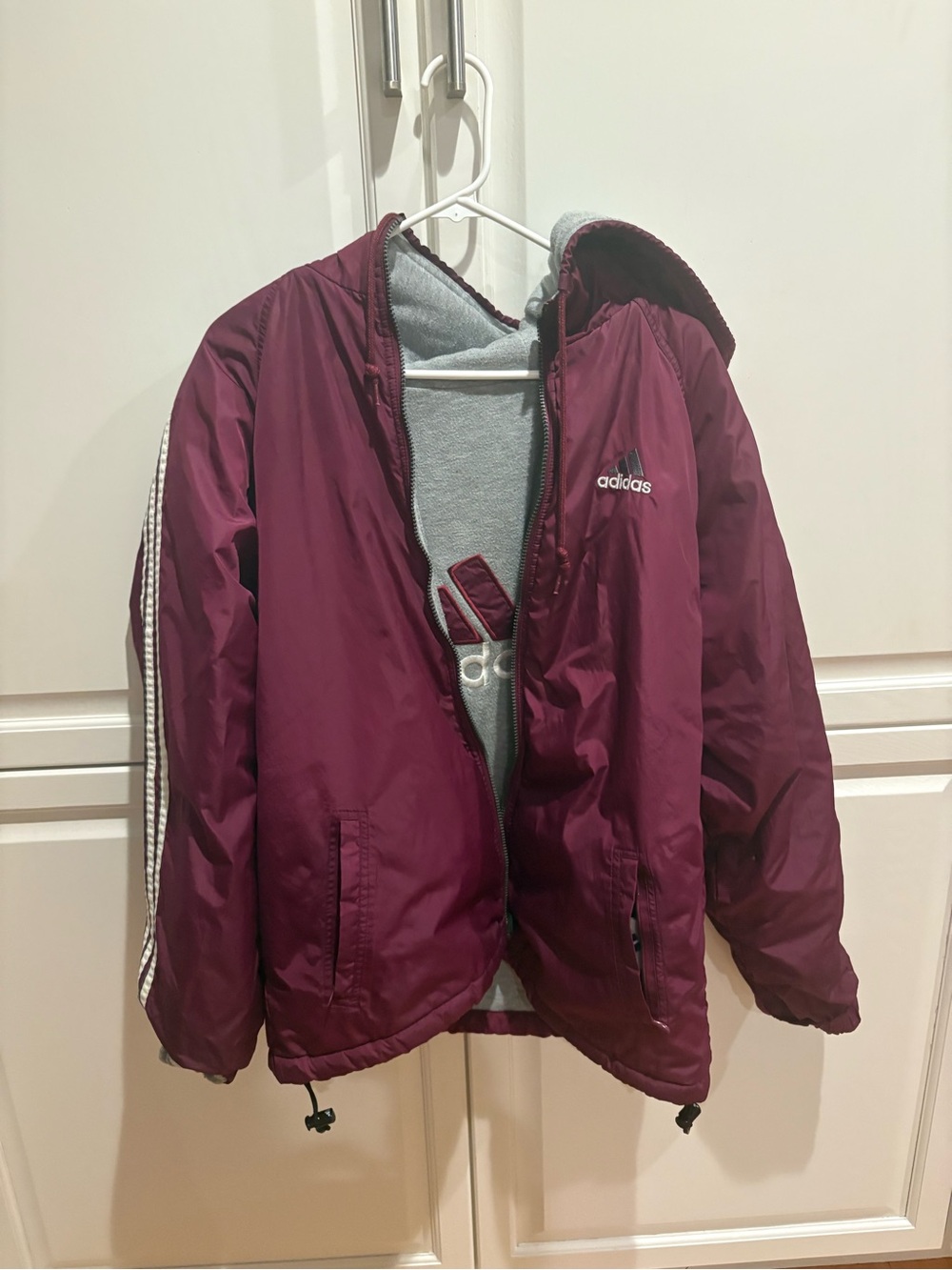 adidas Women’s Burgundy Hooded Jacket